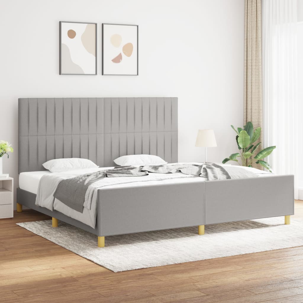 Bedframe zonder matras stof lichtgrijs 200x200 cm is nu te koop bij PeponiXL, paradijselijk wonen!