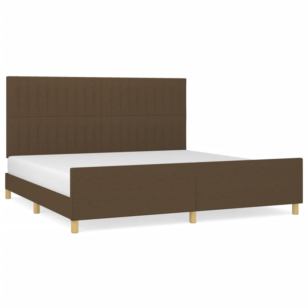 Bedframe zonder matras stof donkerbruin 200x200 cm is nu te koop bij PeponiXL, paradijselijk wonen!