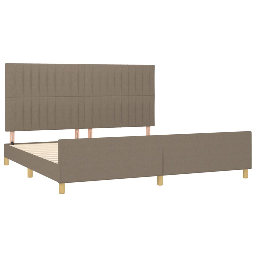 Bedframe zonder matras stof taupe 200x200 cm is nu te koop bij PeponiXL, paradijselijk wonen!