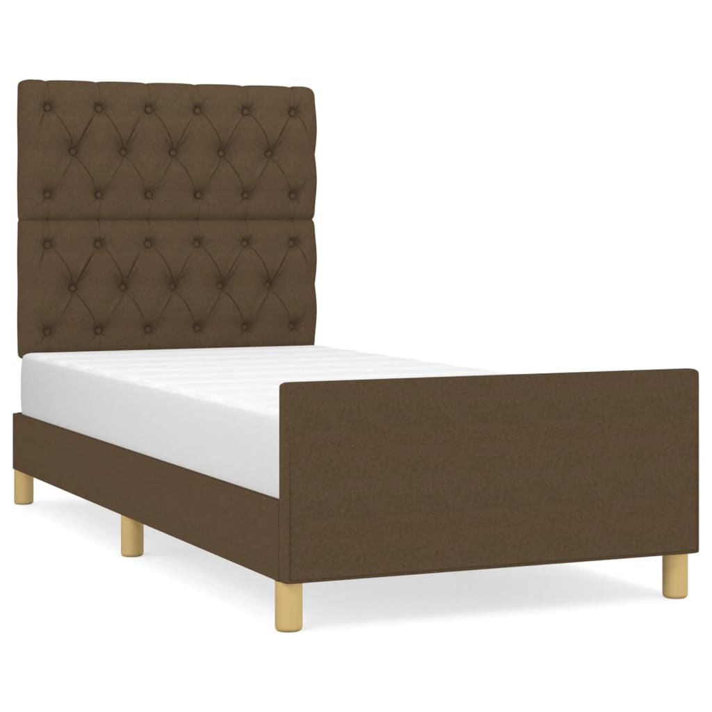 Bedframe zonder matras 80x200 cm stof donkerbruin is nu te koop bij PeponiXL, paradijselijk wonen!