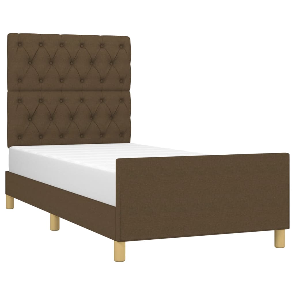 Bedframe zonder matras 80x200 cm stof donkerbruin is nu te koop bij PeponiXL, paradijselijk wonen!