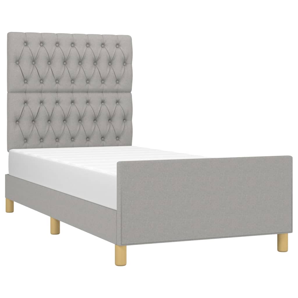 Bedframe zonder matras 90x190 cm stof lichtgrijs is nu te koop bij PeponiXL, paradijselijk wonen!