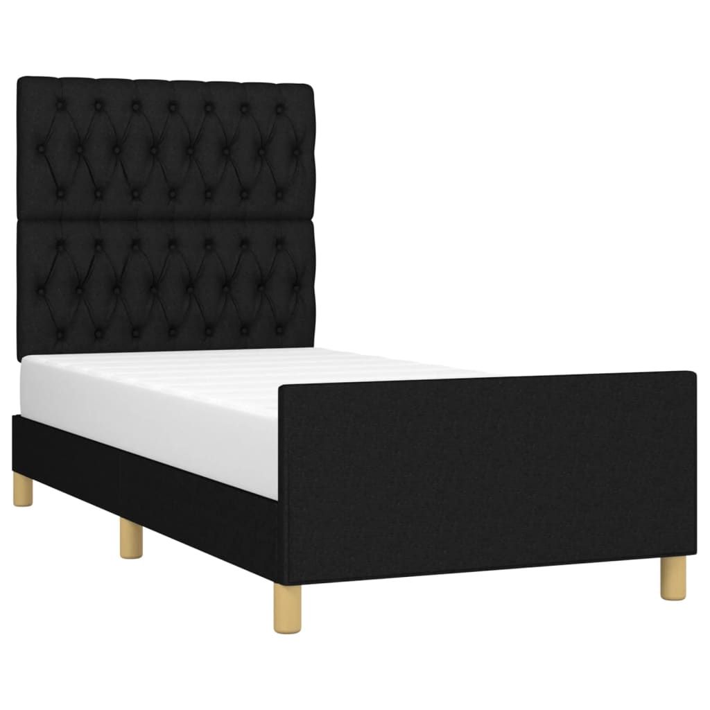 Bedframe zonder matras 90x190 cm stof zwart is nu te koop bij PeponiXL, paradijselijk wonen!