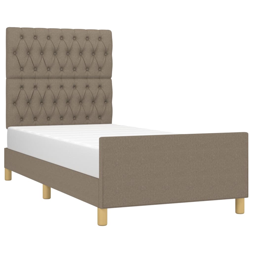 Bedframe zonder matras 100x200 cm stof taupe is nu te koop bij PeponiXL, paradijselijk wonen!