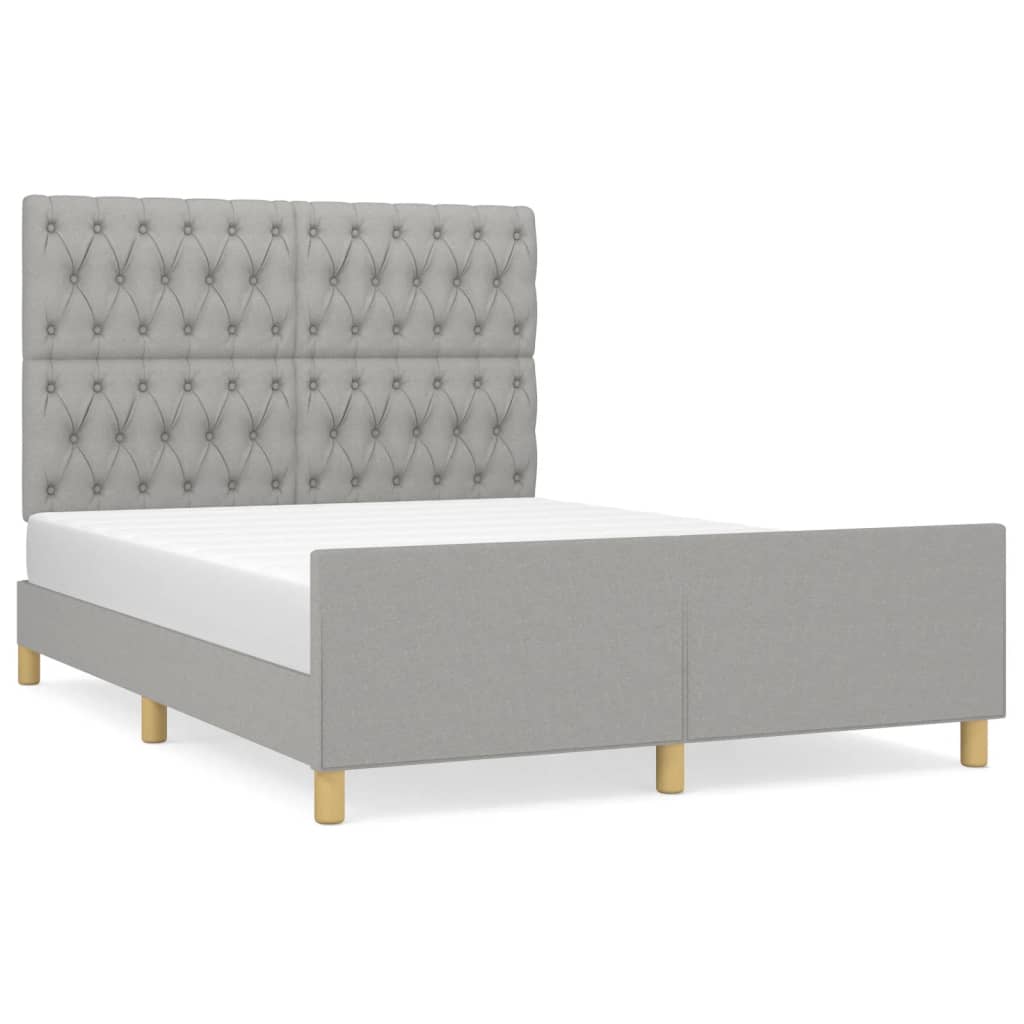 Bedframe zonder matras stof lichtgrijs 140x190 cm is nu te koop bij PeponiXL, paradijselijk wonen!