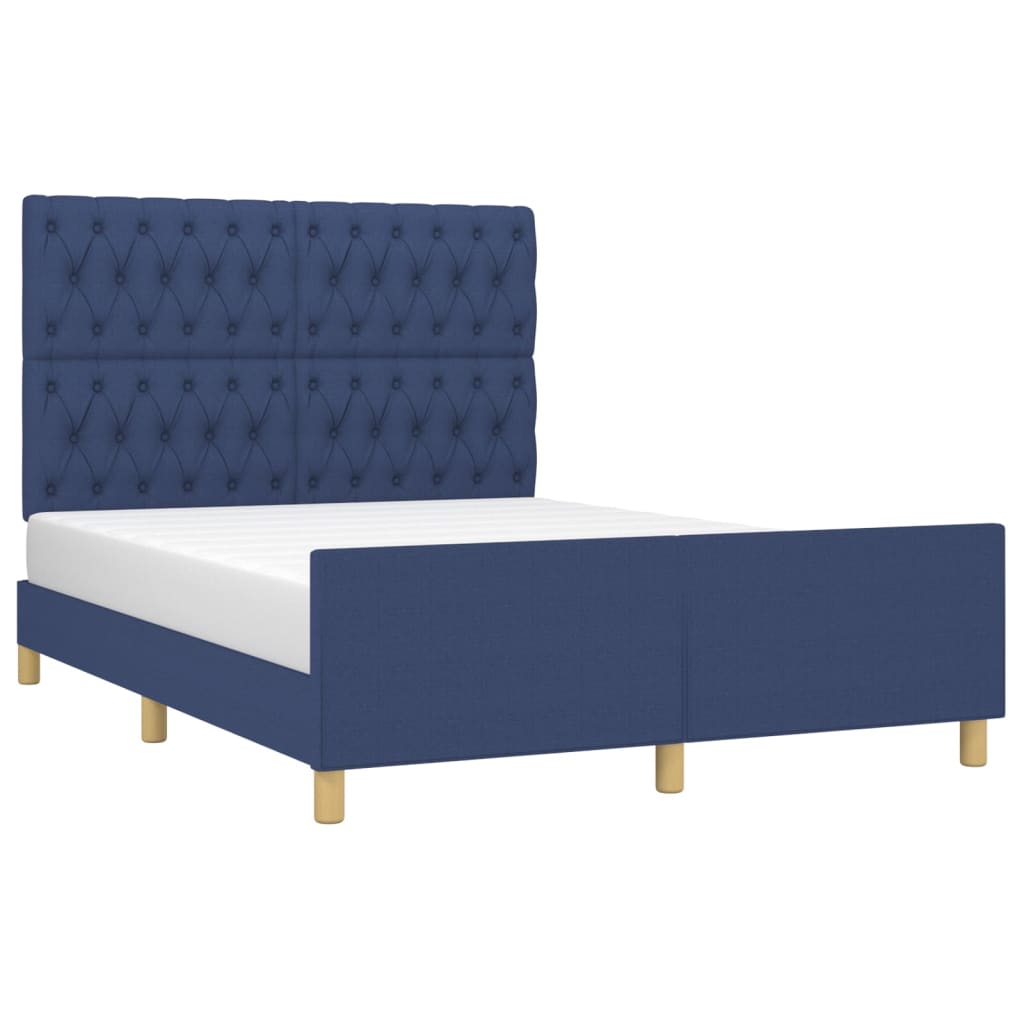 Bedframe zonder matras stof blauw 140x190 cm is nu te koop bij PeponiXL, paradijselijk wonen!