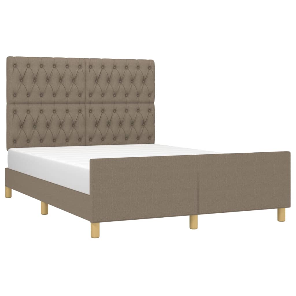 Bedframe zonder matras stof taupe 140x200 cm is nu te koop bij PeponiXL, paradijselijk wonen!