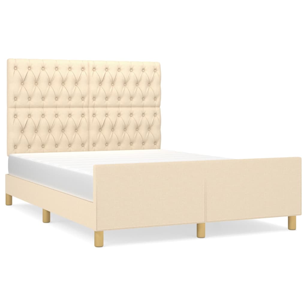 Bedframe zonder matras stof crèmekleurig 140x200 cm is nu te koop bij PeponiXL, paradijselijk wonen!