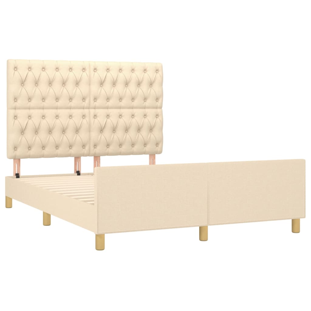 Bedframe zonder matras stof crèmekleurig 140x200 cm is nu te koop bij PeponiXL, paradijselijk wonen!