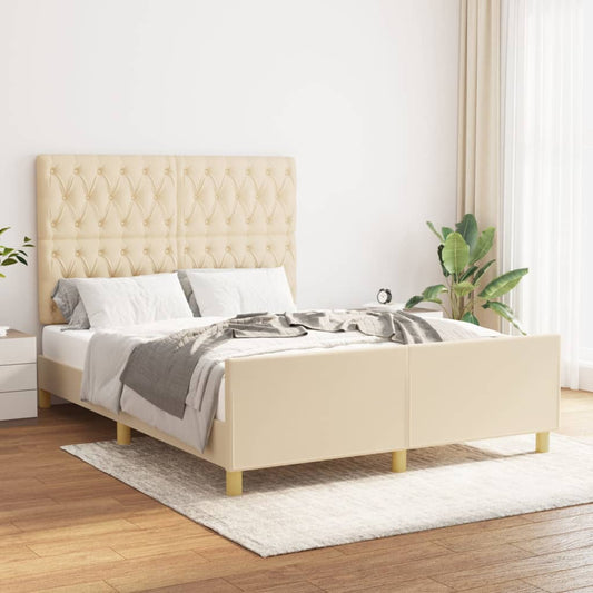 Bedframe zonder matras stof crèmekleurig 140x200 cm is nu te koop bij PeponiXL, paradijselijk wonen!