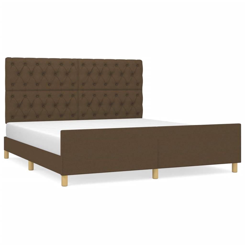 Bedframe zonder matras stof donkerbruin 160x200 cm is nu te koop bij PeponiXL, paradijselijk wonen!