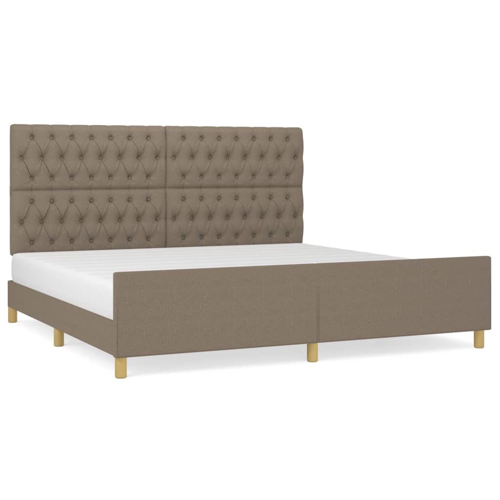 Bedframe met hoofdeinde stof taupe 200x200 cm is nu te koop bij PeponiXL, paradijselijk wonen!