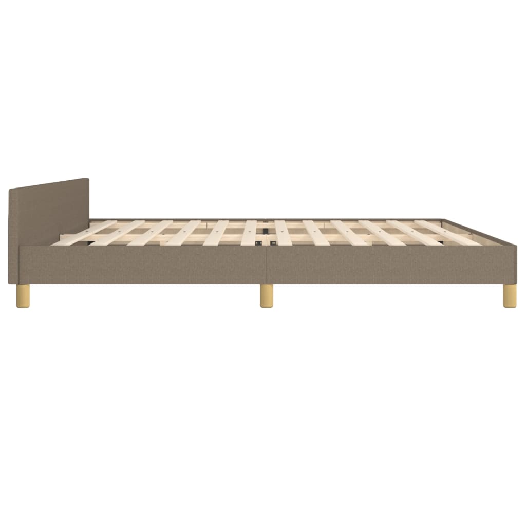 Bedframe met hoofdeinde stof taupe 200x200 cm is nu te koop bij PeponiXL, paradijselijk wonen!
