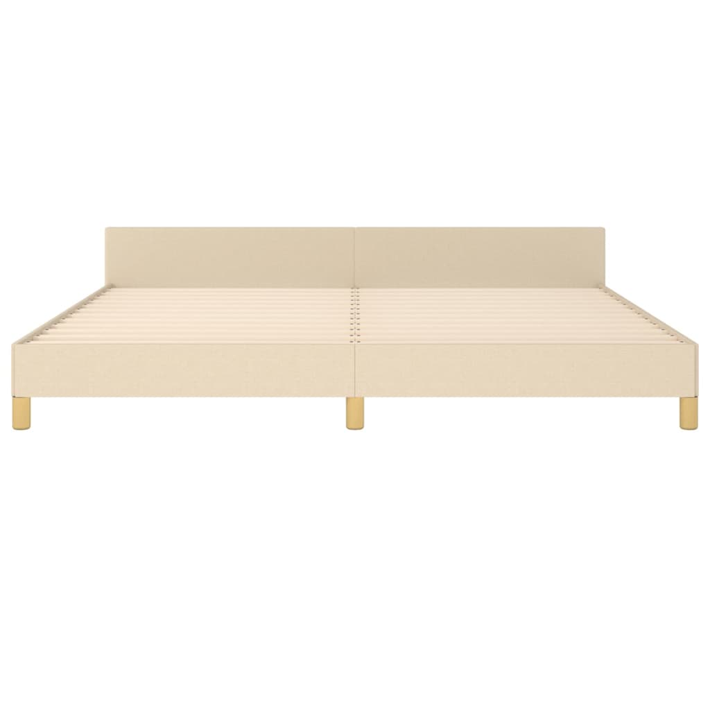 Bedframe met hoofdeinde stof crèmekleurig 200x200 cm is nu te koop bij PeponiXL, paradijselijk wonen!