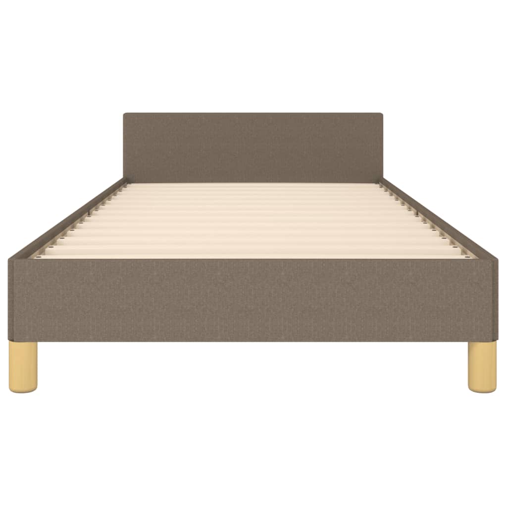 Bedframe met hoofdeinde stof taupe 80x200 cm is nu te koop bij PeponiXL, paradijselijk wonen!