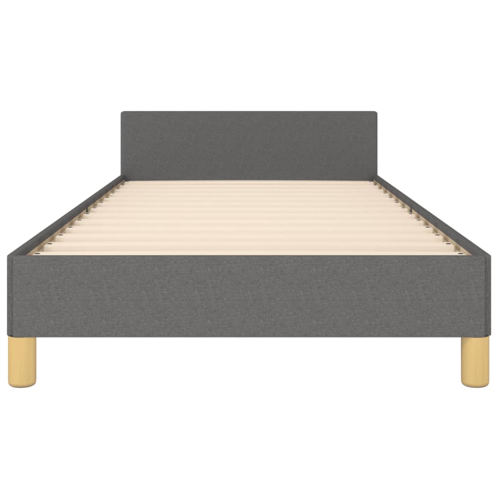 Bedframe met hoofdeinde stof donkergrijs 90x190 cm is nu te koop bij PeponiXL, paradijselijk wonen!