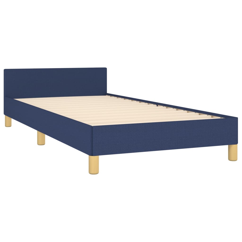 Bedframe met hoofdeinde stof blauw 90x190 cm is nu te koop bij PeponiXL, paradijselijk wonen!