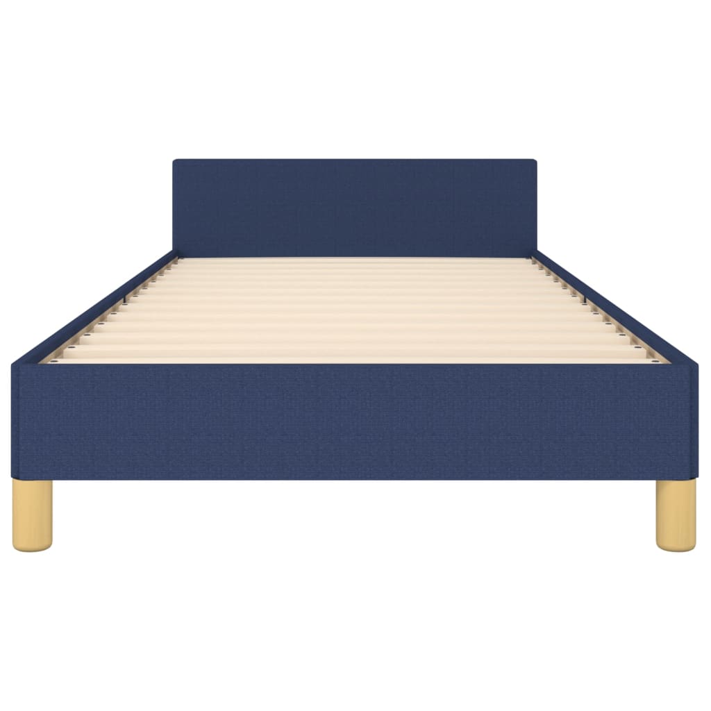 Bedframe met hoofdeinde stof blauw 90x190 cm is nu te koop bij PeponiXL, paradijselijk wonen!