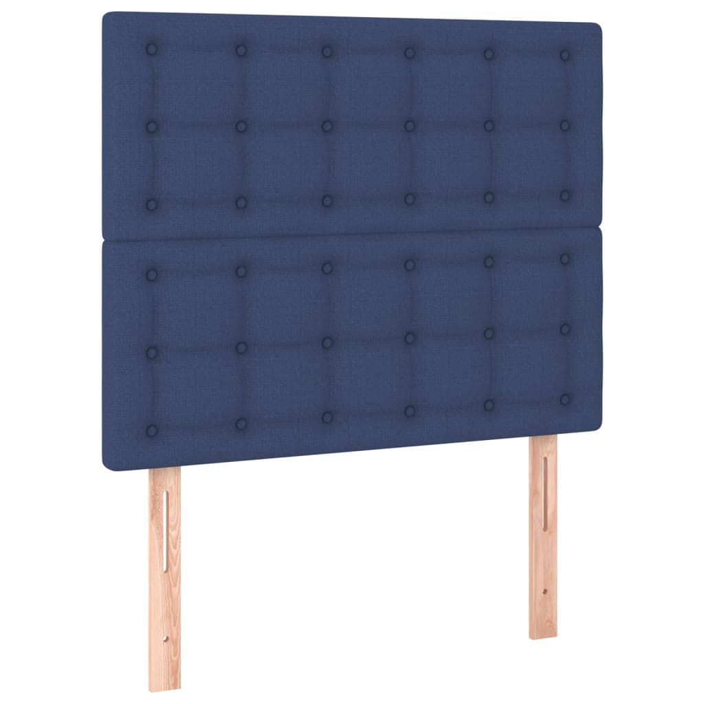 Bedframe met hoofdeinde stof blauw 90x190 cm is nu te koop bij PeponiXL, paradijselijk wonen!
