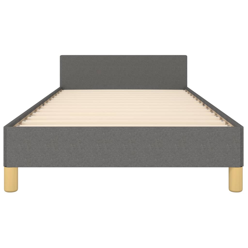 Bedframe met hoofdeinde stof donkergrijs 90x200 cm is nu te koop bij PeponiXL, paradijselijk wonen!