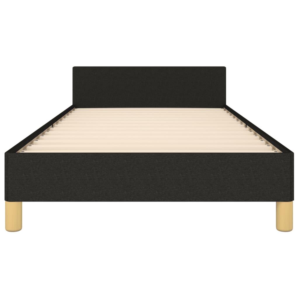 Bedframe met hoofdeinde stof zwart 90x200 cm is nu te koop bij PeponiXL, paradijselijk wonen!