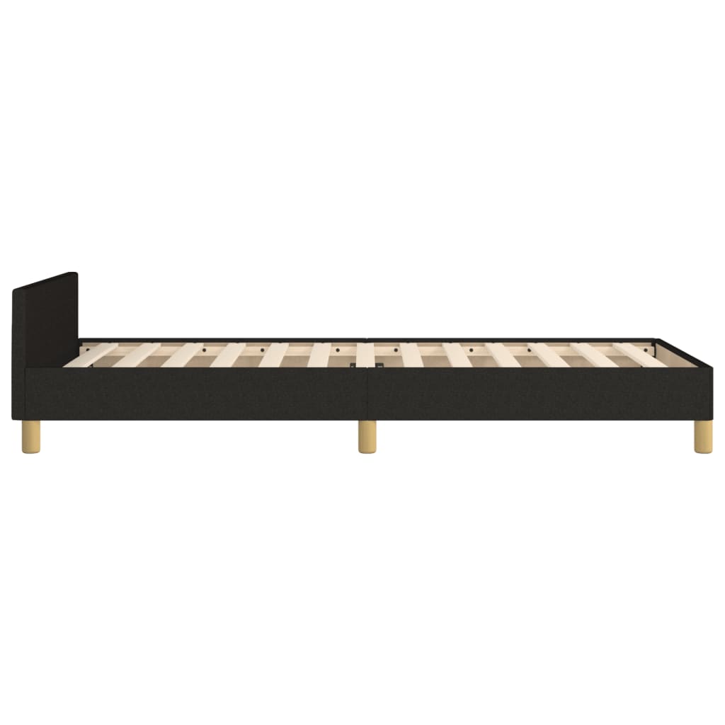 Bedframe met hoofdeinde stof zwart 90x200 cm is nu te koop bij PeponiXL, paradijselijk wonen!