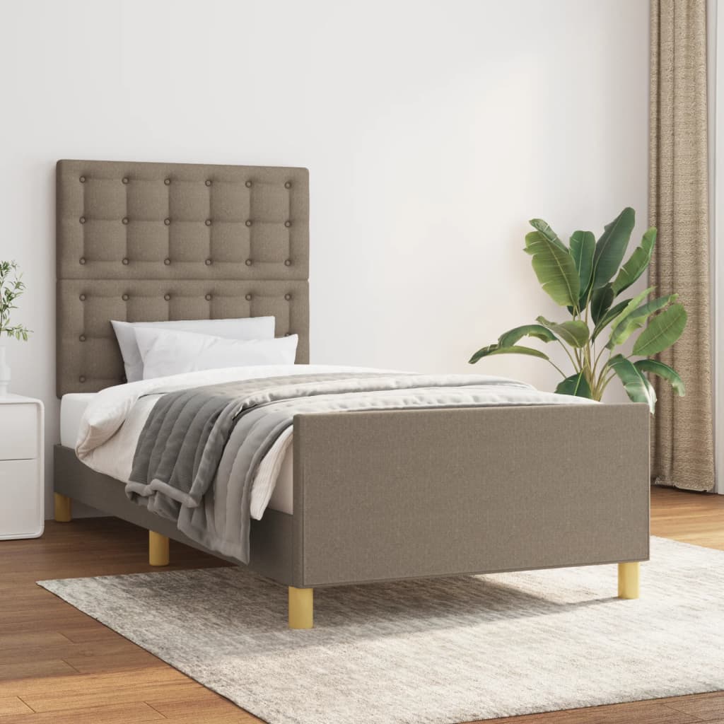 Bedframe zonder matras 90x200 cm stof taupe is nu te koop bij PeponiXL, paradijselijk wonen!