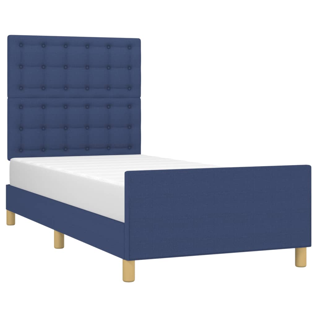 Bedframe zonder matras 90x200 cm stof blauw is nu te koop bij PeponiXL, paradijselijk wonen!