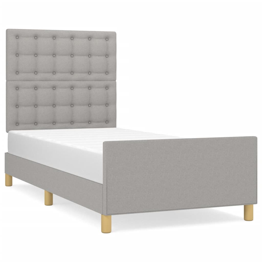 Bedframe zonder matras 100x200 cm stof lichtgrijs is nu te koop bij PeponiXL, paradijselijk wonen!