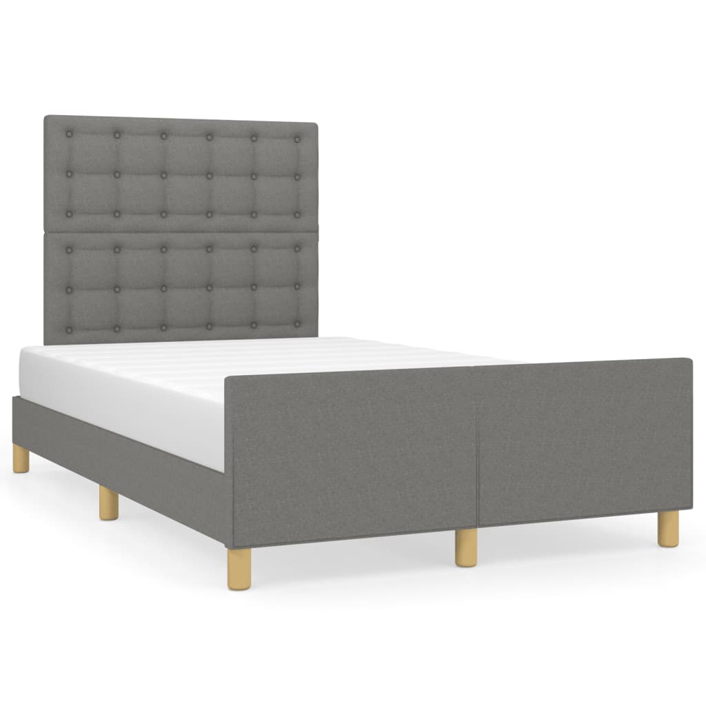Bedframe zonder matras 120x200 cm stof donkergrijs is nu te koop bij PeponiXL, paradijselijk wonen!