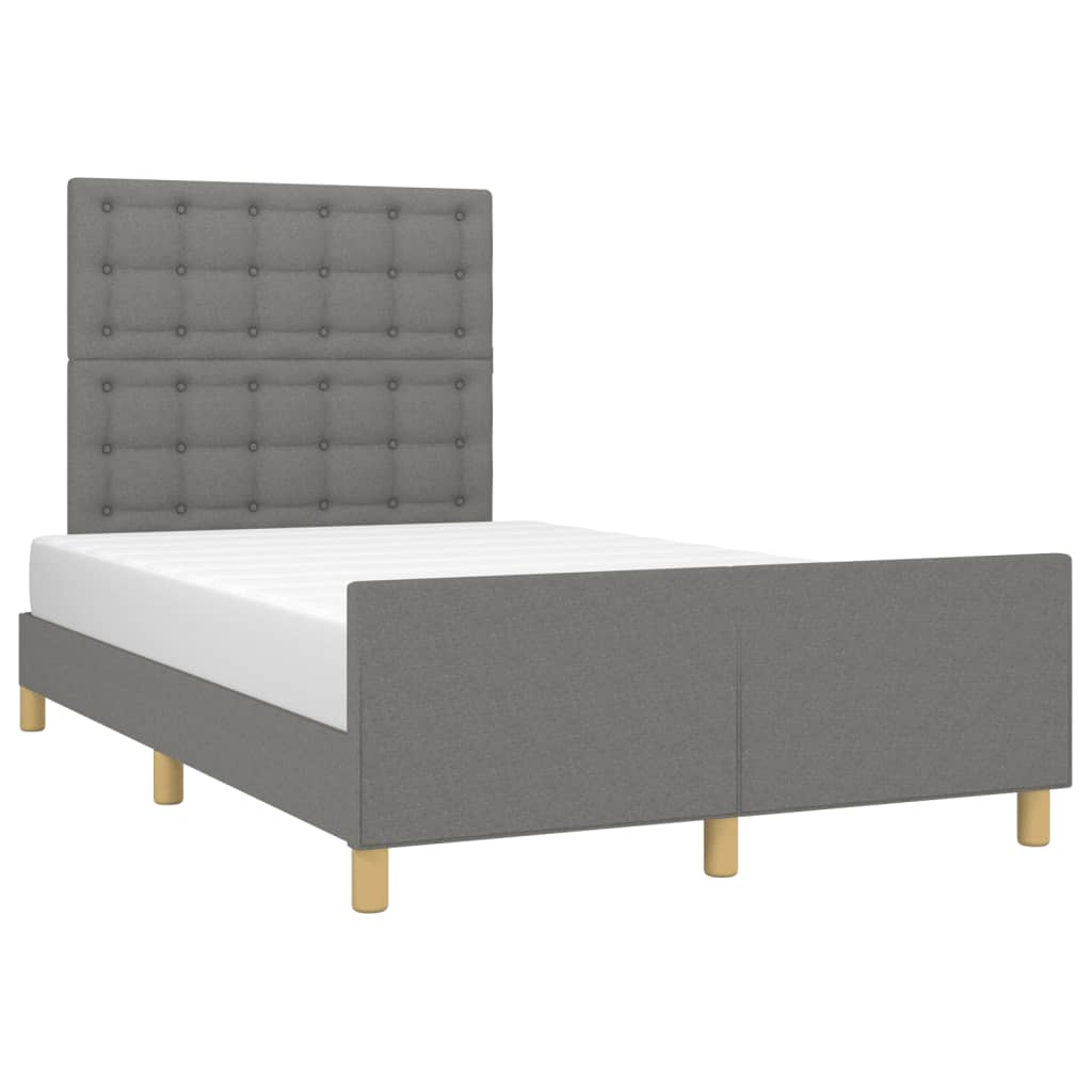 Bedframe zonder matras 120x200 cm stof donkergrijs is nu te koop bij PeponiXL, paradijselijk wonen!