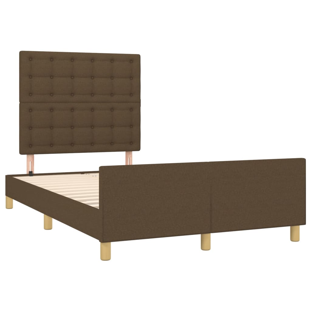 Bedframe zonder matras 120x200 cm stof donkerbruin is nu te koop bij PeponiXL, paradijselijk wonen!