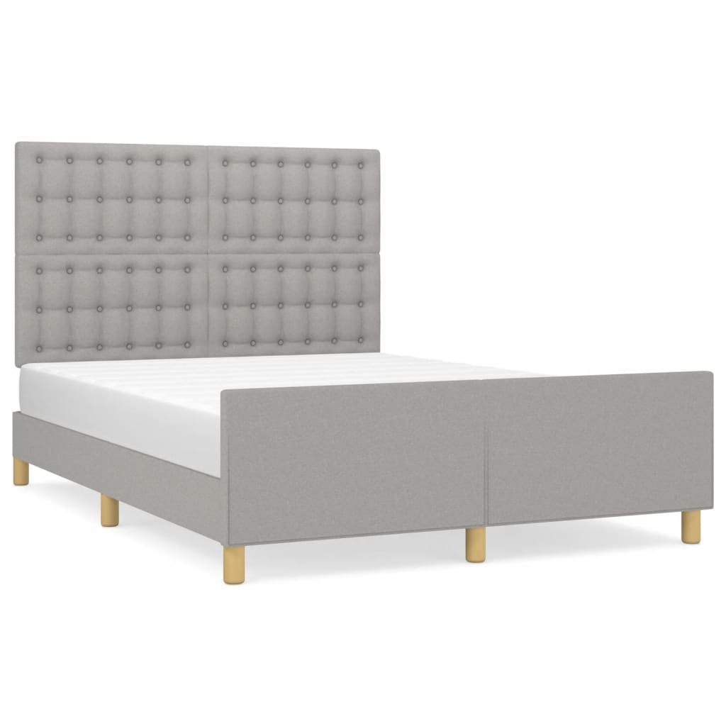 Bedframe zonder matras stof lichtgrijs 140x190 cm is nu te koop bij PeponiXL, paradijselijk wonen!