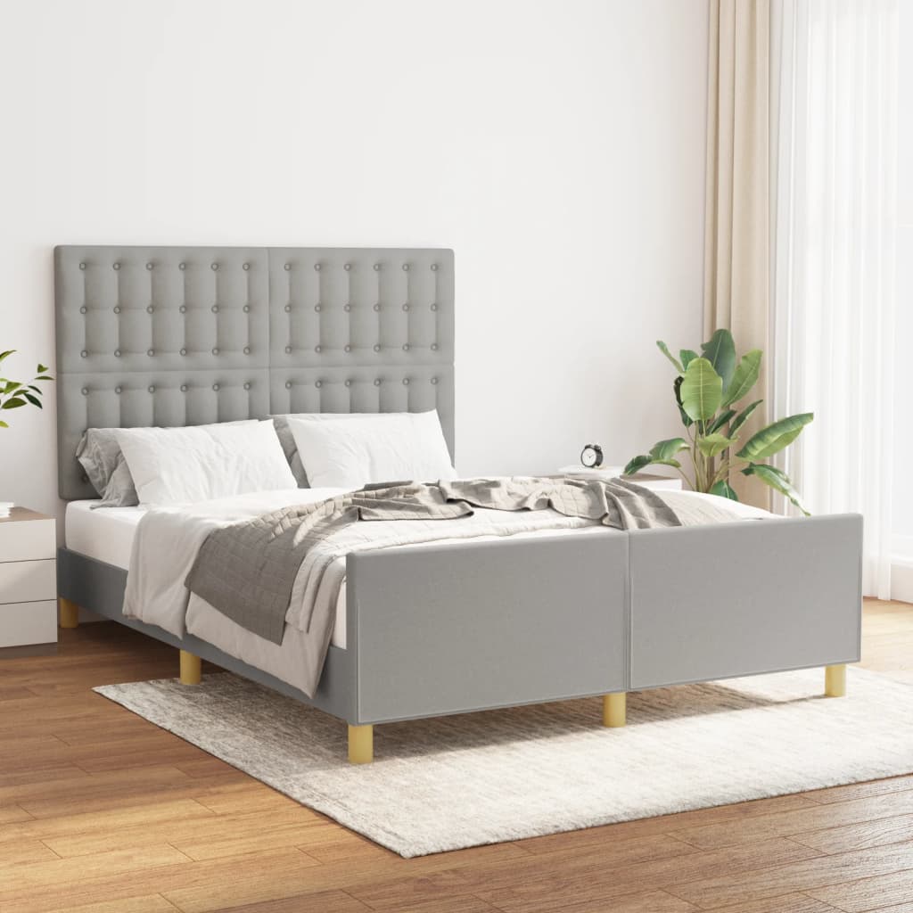Bedframe zonder matras stof lichtgrijs 140x190 cm is nu te koop bij PeponiXL, paradijselijk wonen!