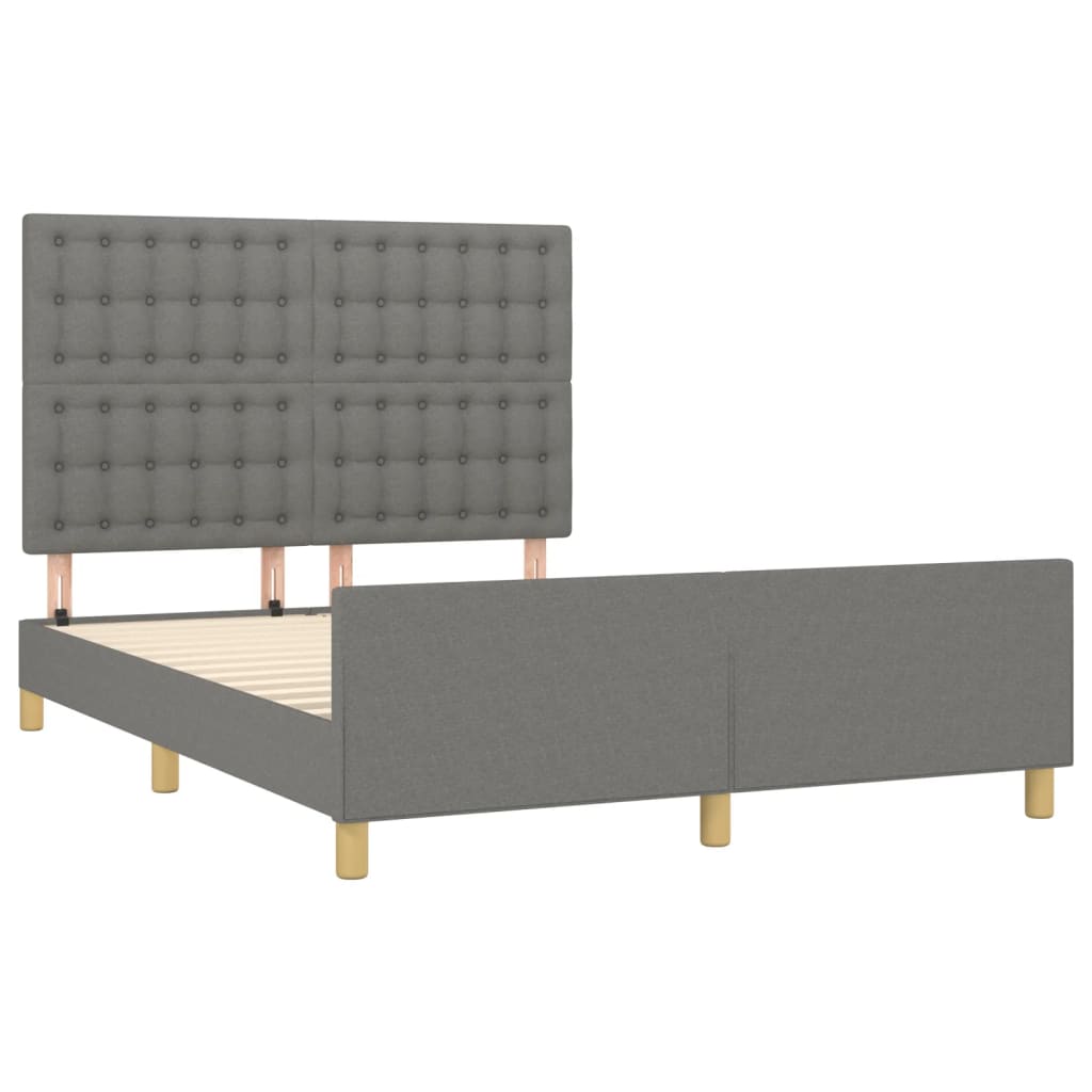 Bedframe zonder matras stof donkergrijs 140x190 cm is nu te koop bij PeponiXL, paradijselijk wonen!
