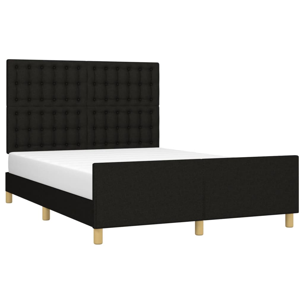Bedframe zonder matras stof zwart 140x190 cm is nu te koop bij PeponiXL, paradijselijk wonen!