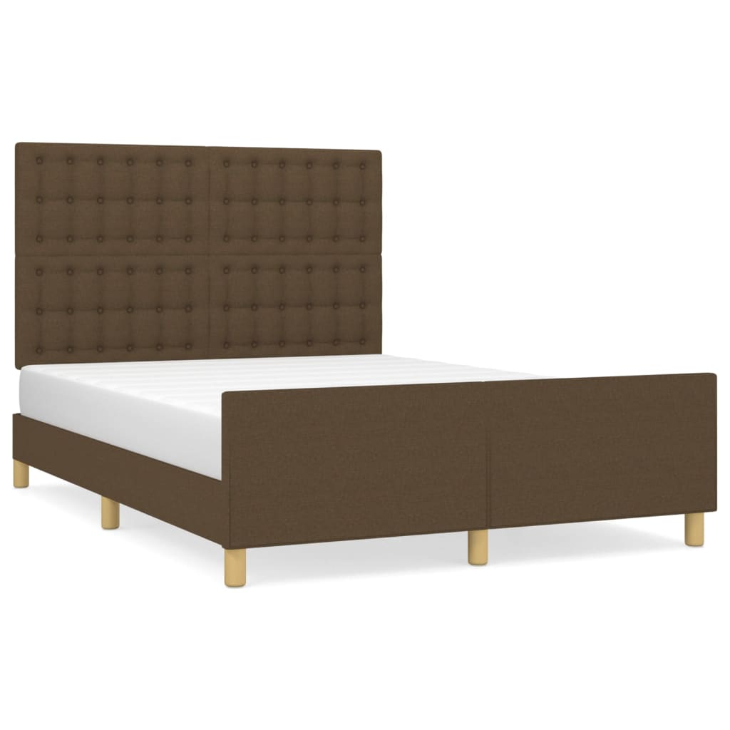 Bedframe zonder matras stof donkerbruin 140x190 cm is nu te koop bij PeponiXL, paradijselijk wonen!