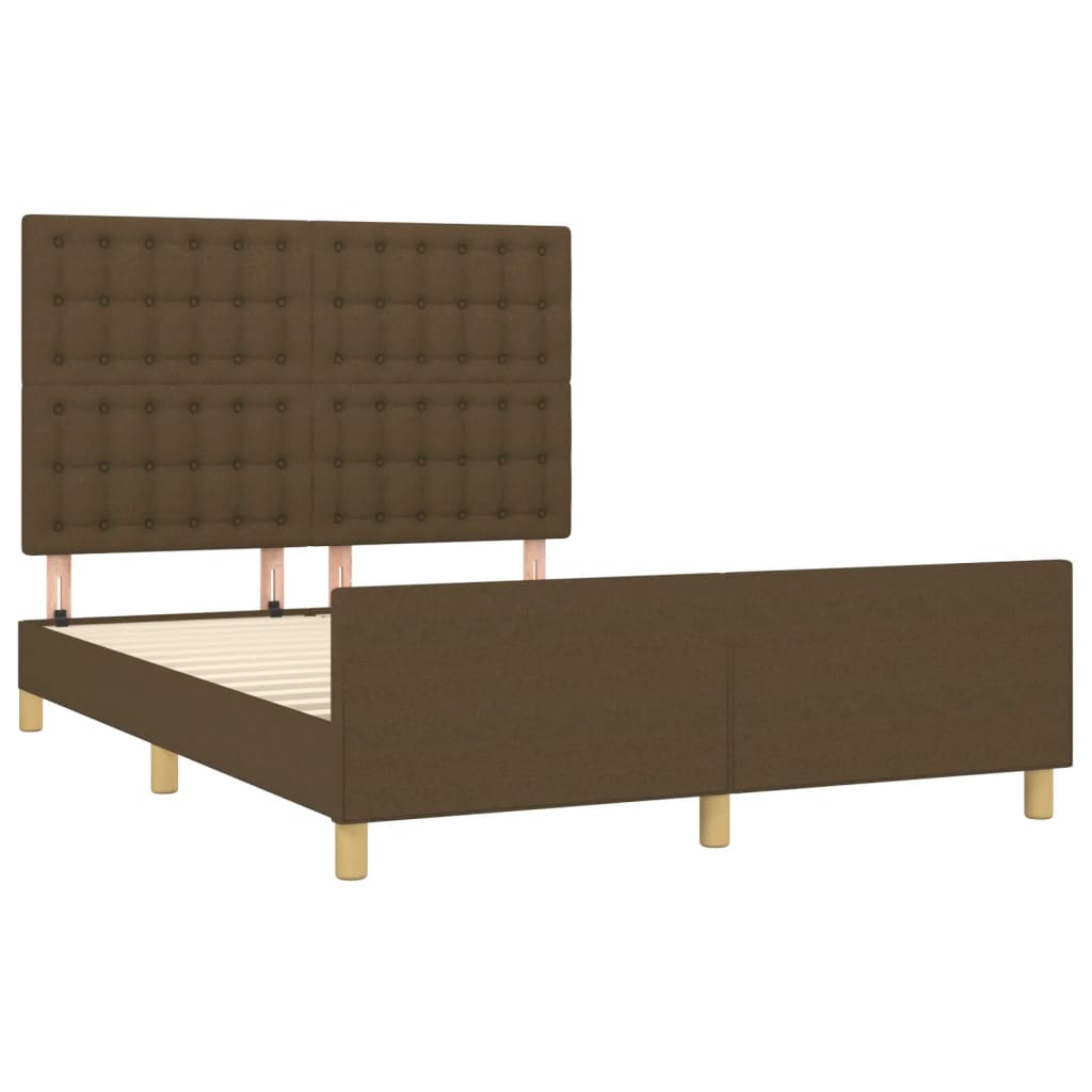 Bedframe zonder matras stof donkerbruin 140x190 cm is nu te koop bij PeponiXL, paradijselijk wonen!