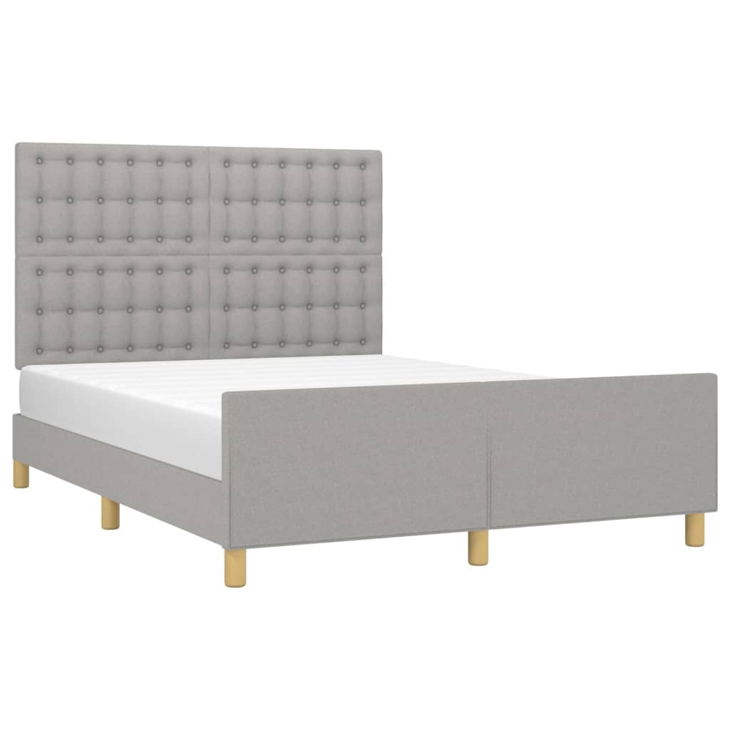 Bedframe zonder matras stof lichtgrijs 140x200 cm is nu te koop bij PeponiXL, paradijselijk wonen!
