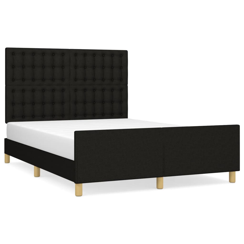 Bedframe zonder matras stof zwart 140x200 cm is nu te koop bij PeponiXL, paradijselijk wonen!