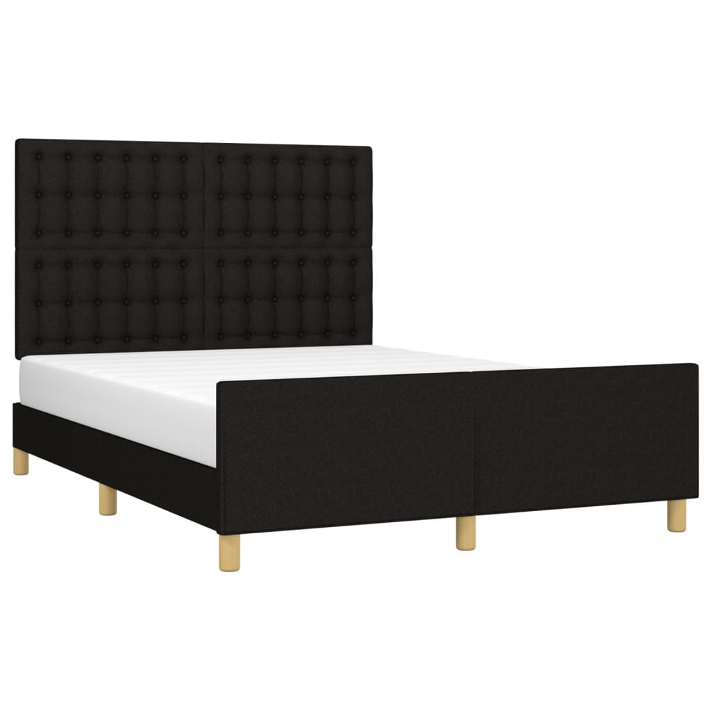 Bedframe zonder matras stof zwart 140x200 cm is nu te koop bij PeponiXL, paradijselijk wonen!