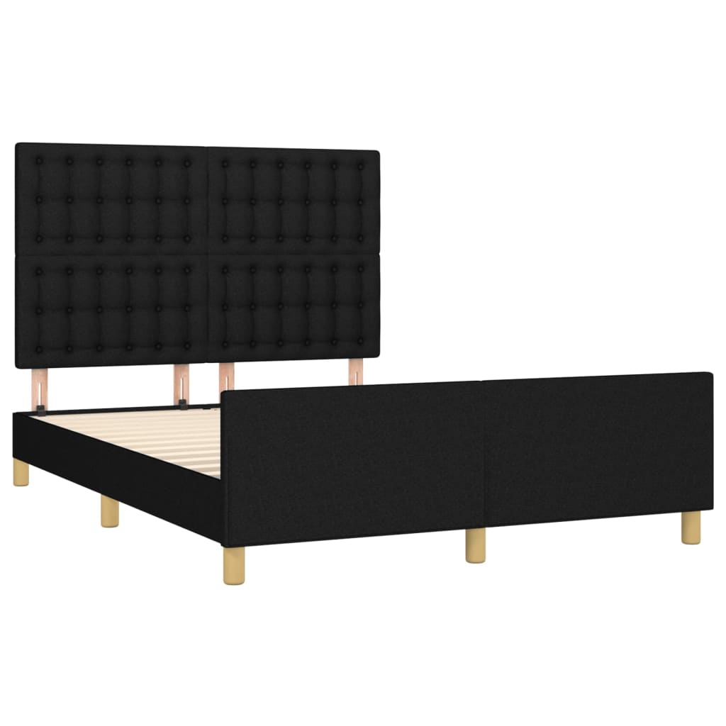 Bedframe zonder matras stof zwart 140x200 cm is nu te koop bij PeponiXL, paradijselijk wonen!