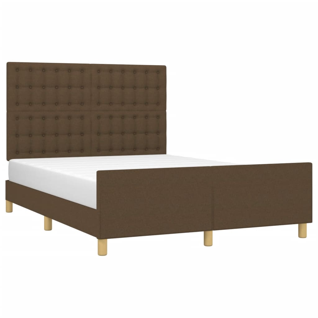 Bedframe zonder matras stof donkerbruin 140x200 cm is nu te koop bij PeponiXL, paradijselijk wonen!