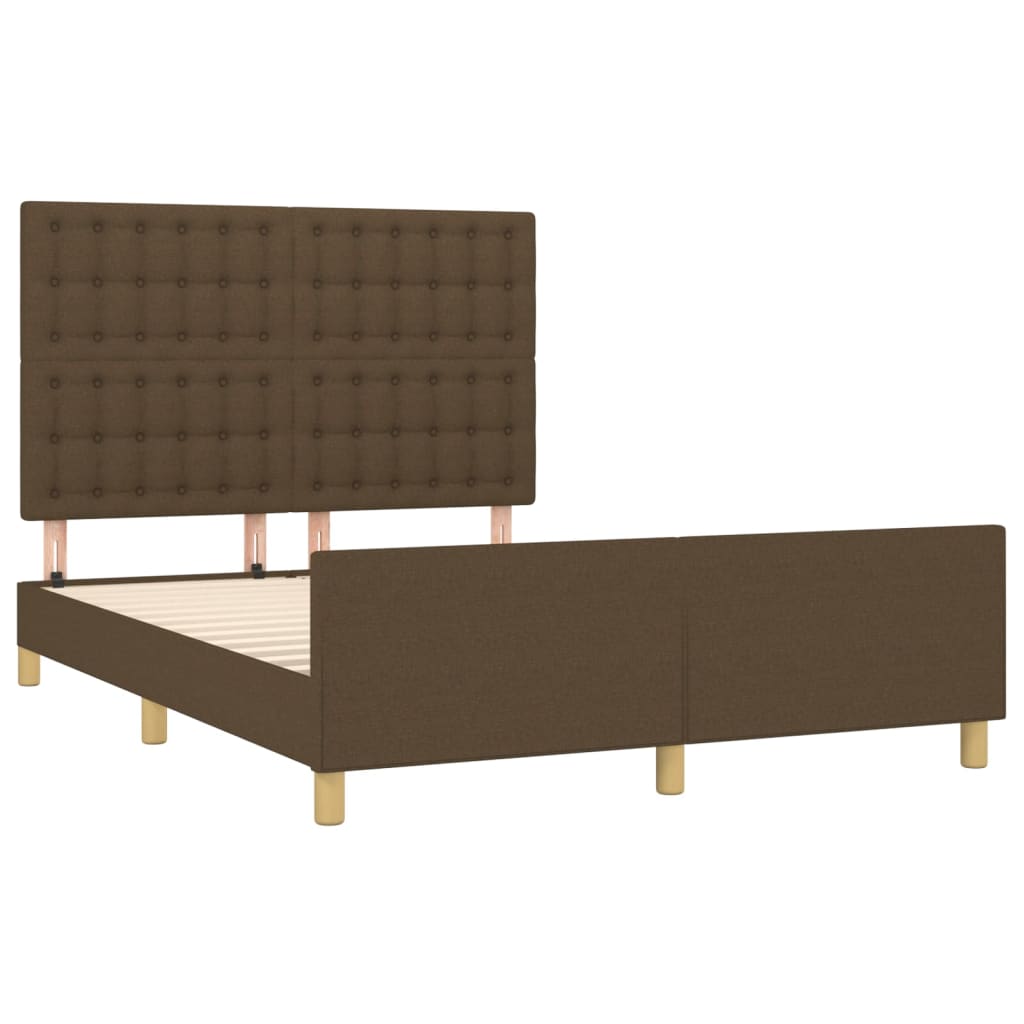 Bedframe zonder matras stof donkerbruin 140x200 cm is nu te koop bij PeponiXL, paradijselijk wonen!