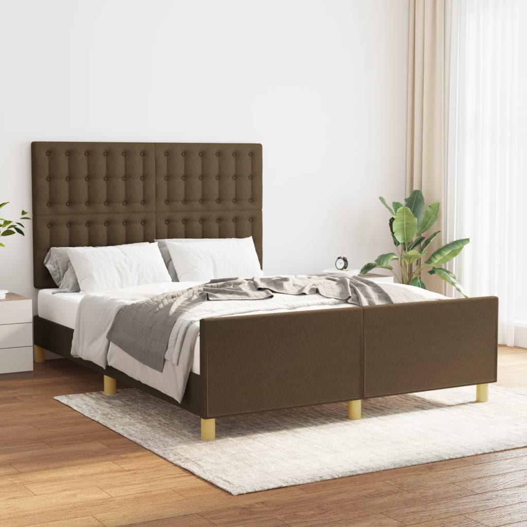 Bedframe zonder matras stof donkerbruin 140x200 cm is nu te koop bij PeponiXL, paradijselijk wonen!