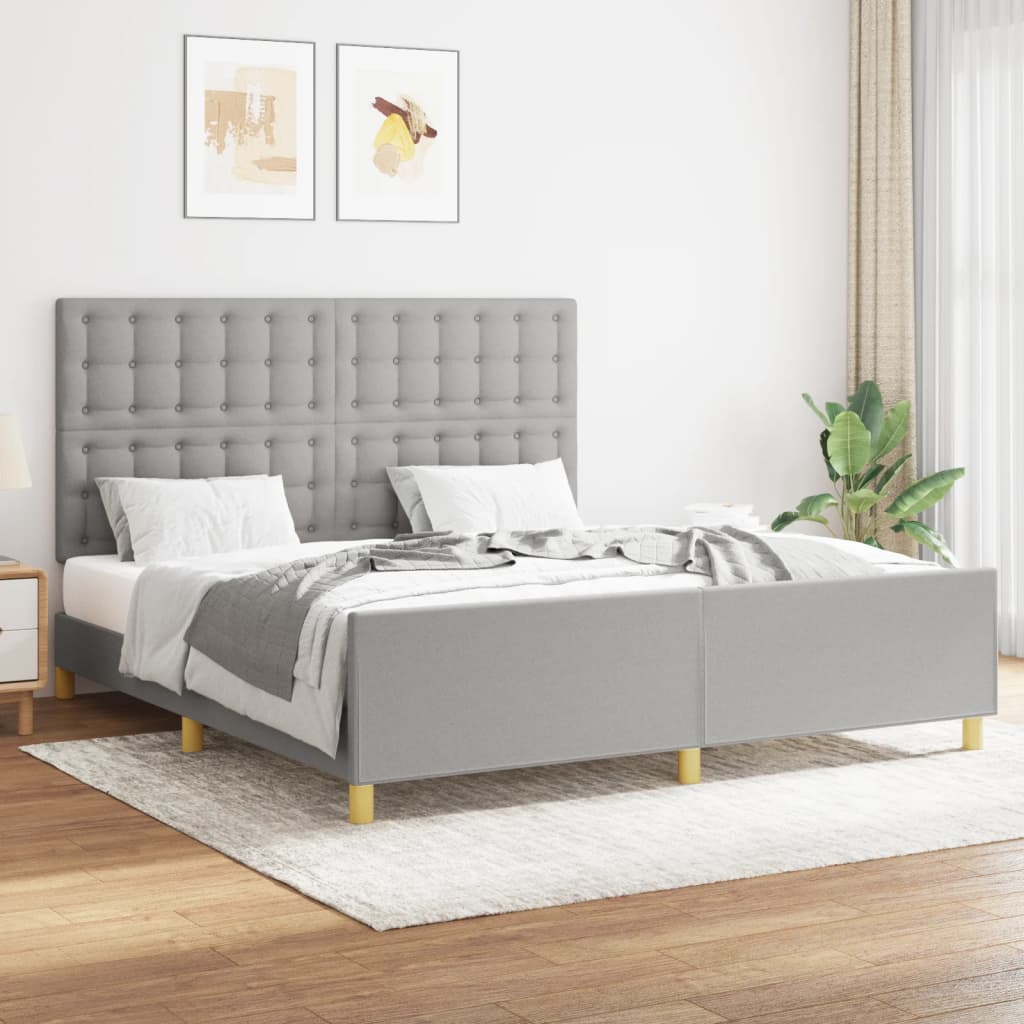Bedframe zonder matras stof lichtgrijs 160x200 cm is nu te koop bij PeponiXL, paradijselijk wonen!