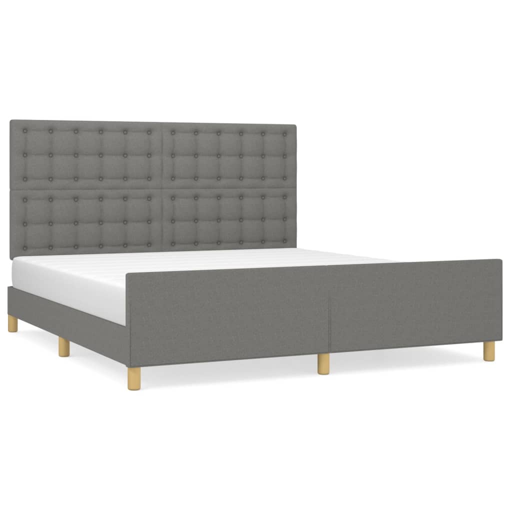 Bedframe zonder matras stof donkergrijs 160x200 cm is nu te koop bij PeponiXL, paradijselijk wonen!
