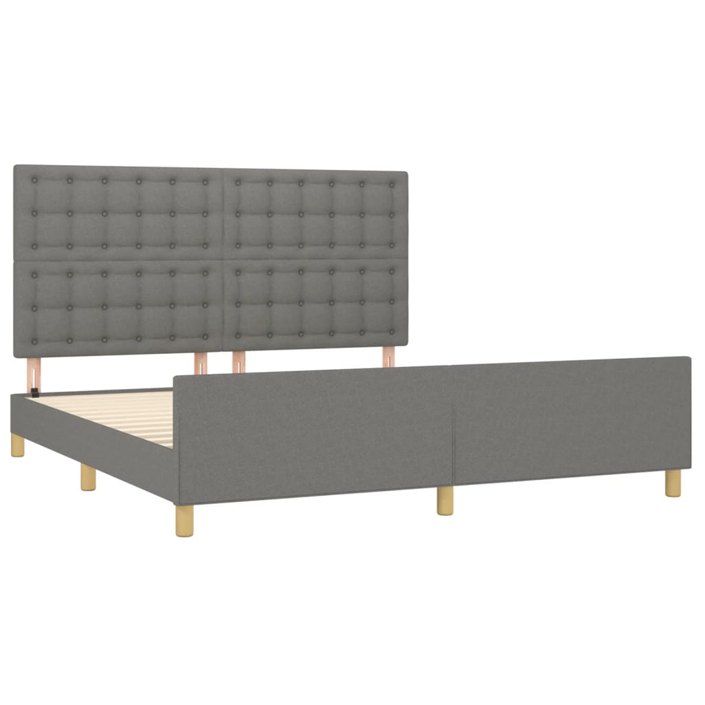 Bedframe zonder matras stof donkergrijs 160x200 cm is nu te koop bij PeponiXL, paradijselijk wonen!