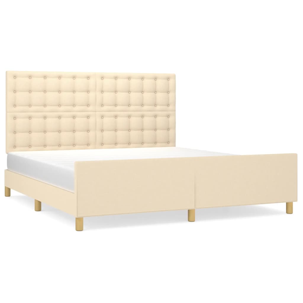 Bedframe zonder matras stof crèmekleurig 160x200 cm is nu te koop bij PeponiXL, paradijselijk wonen!