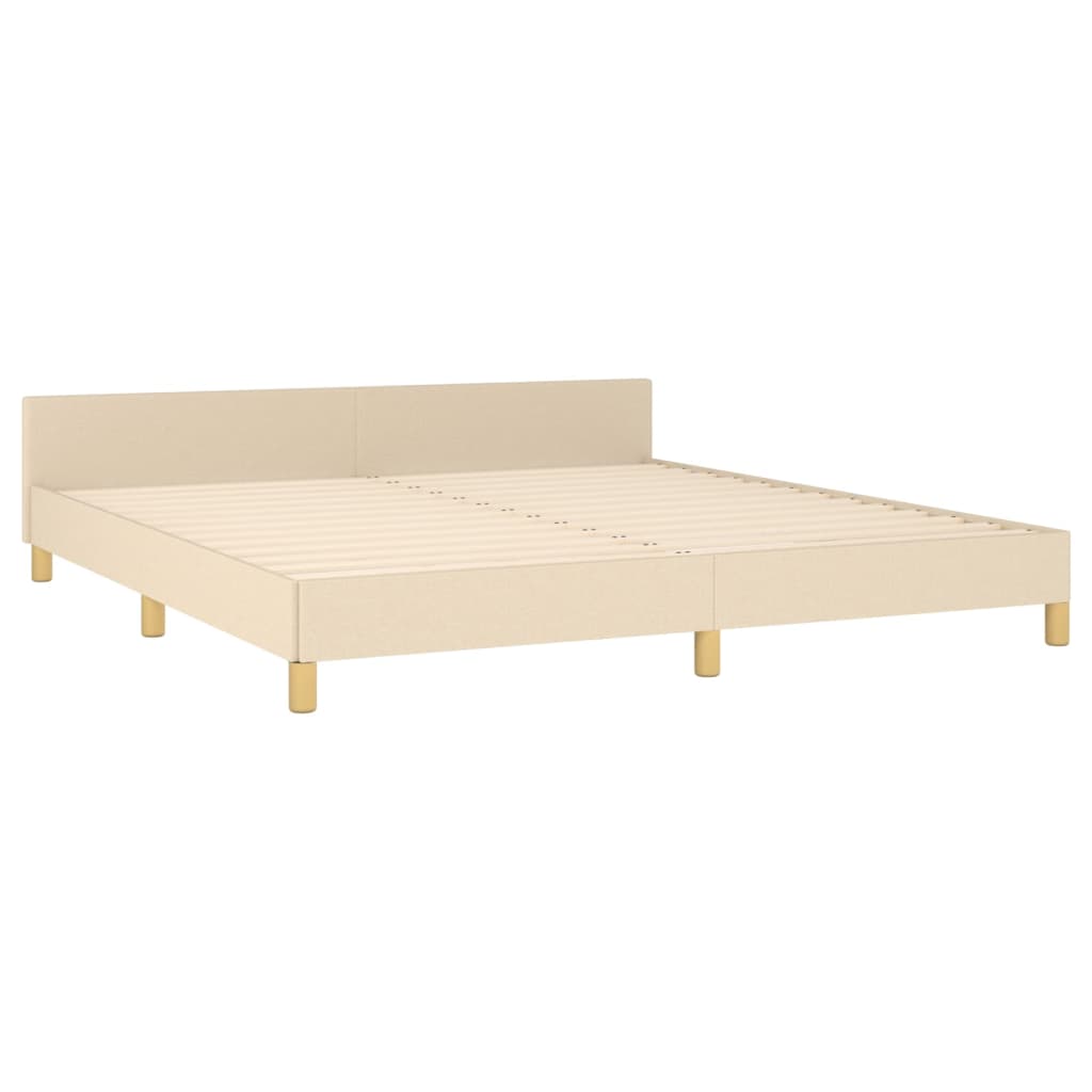 Bedframe zonder matras stof crèmekleurig 160x200 cm is nu te koop bij PeponiXL, paradijselijk wonen!